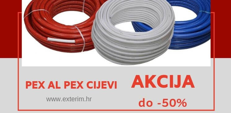 PEx al pex cijevi snižene do 50% na web shopu Exterim.hr