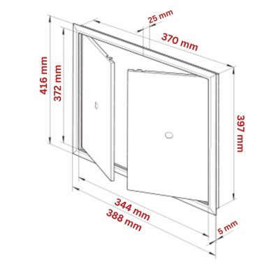 Dvokrilna vrata 400 x 400 mm