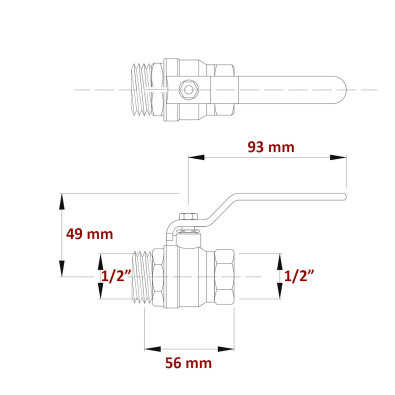 Kuglasti ventil Titan 1/2" MŽ