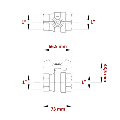 Kuglasti ventil - leptir Titan 1" ŽŽ