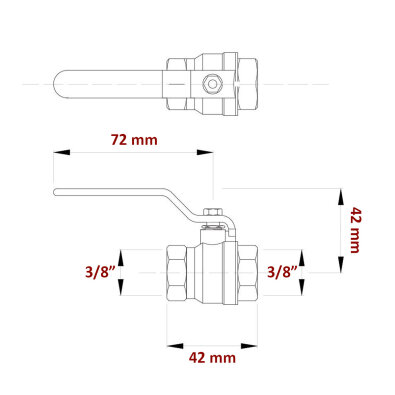 Kuglasti ventil Titan 3/8" ŽŽ