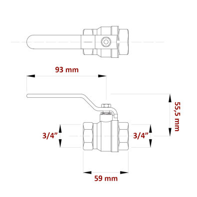 Kuglasti ventil Titan 3/4" ŽŽ