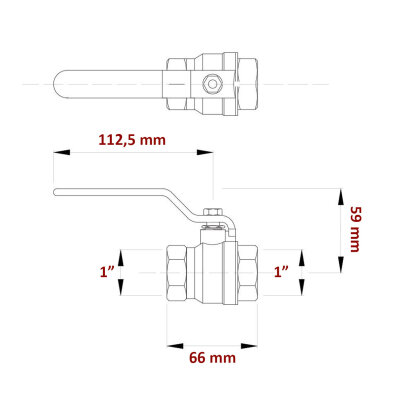 Kuglasti ventil Titan 1" ŽŽ
