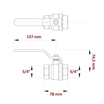 Kuglasti ventil Titan 5/4" ŽŽ